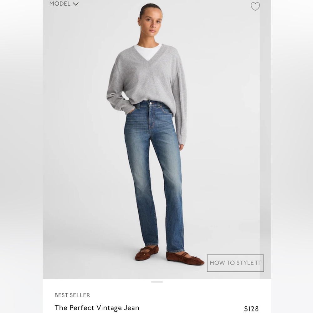 Madewell the perfect vintage straight jean 27T